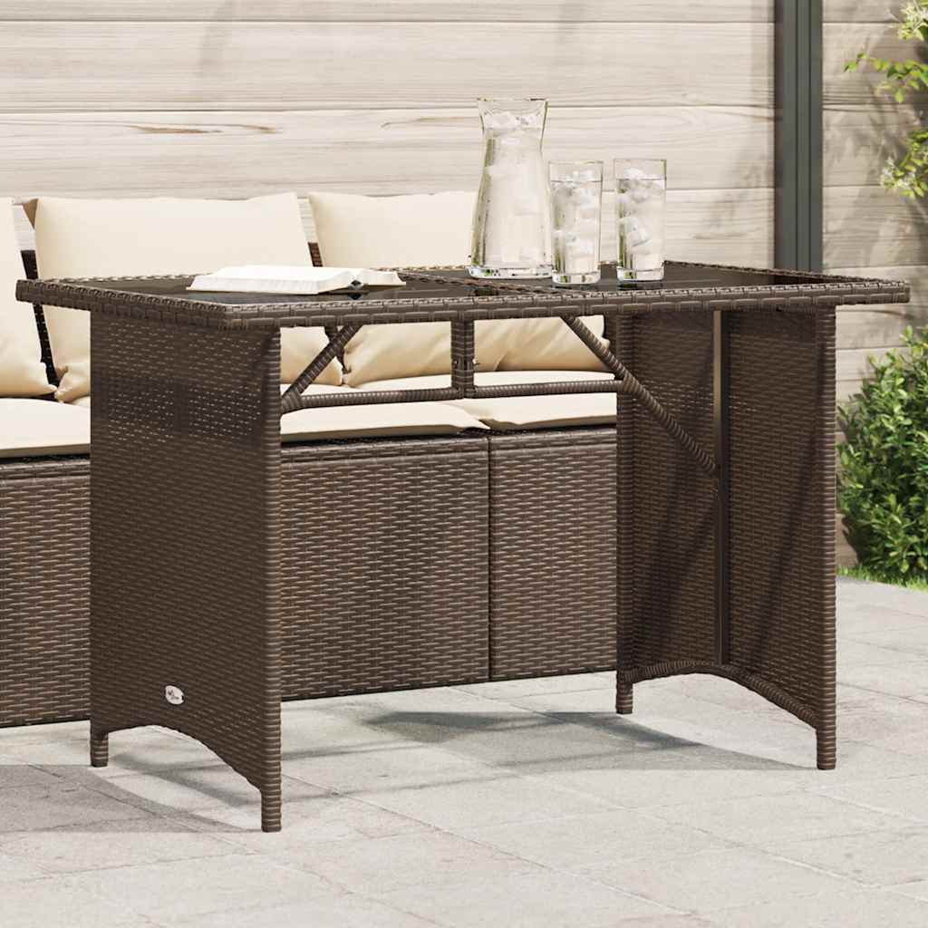 Outdoor Table Garden Top 110X68X70 Cm Poly Rattan Black Brown Grey Beige 110 Cm