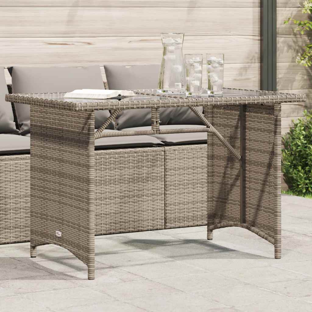 Outdoor Table Garden Top 110X68X70 Cm Poly Rattan Black Brown Grey Beige 110 Cm