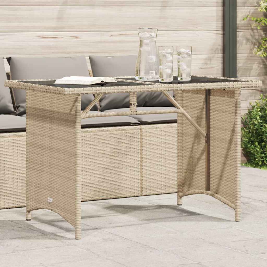 Garden Table With Top 110X68X70 Cm Poly Rattan