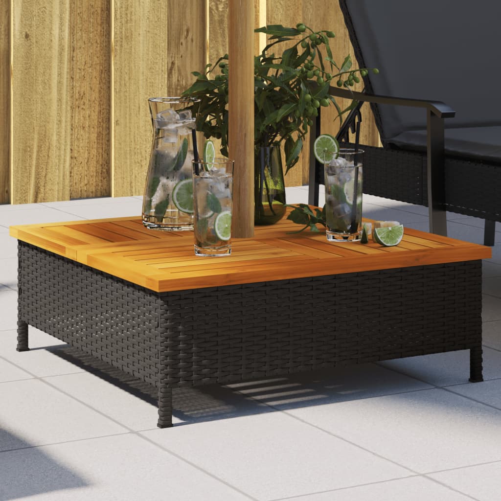 Parasol Base Cover 70X70X25 Cm Poly Rattan And Acacia