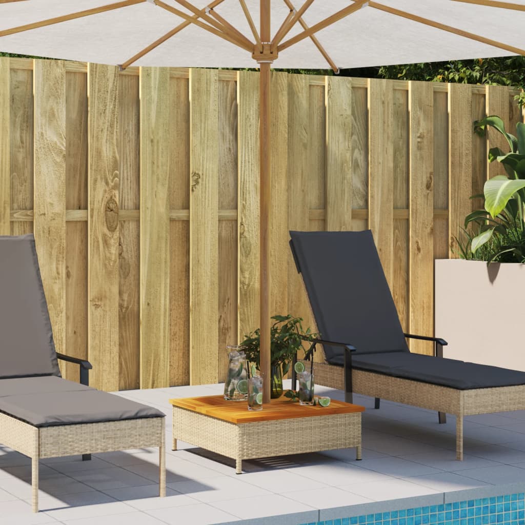 Parasol Base Cover 70X70X25 Cm Poly Rattan And Acacia