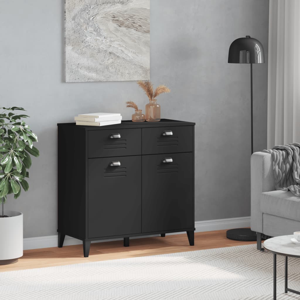 Sideboard Viken 80X40X80 Cm Engineered Wood black anthracite white plastic