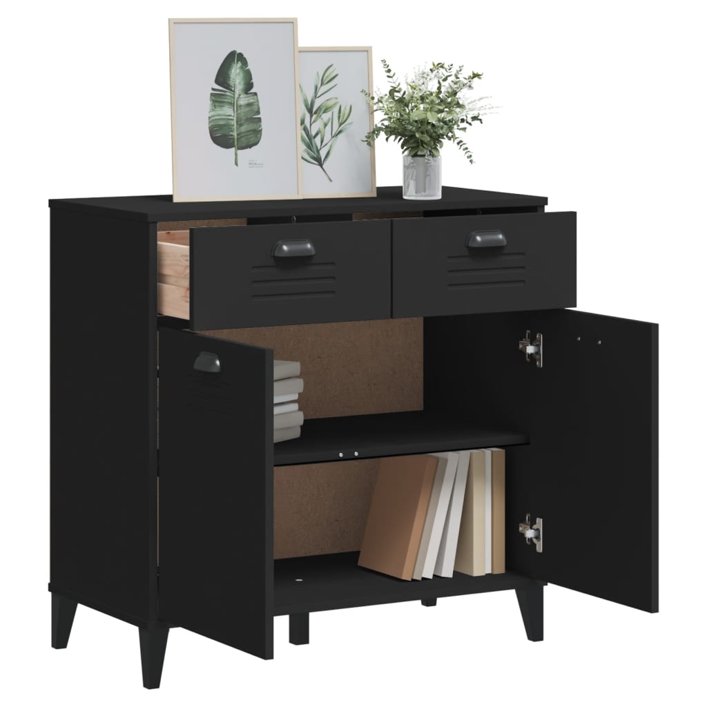 Sideboard Viken 80X40X80 Cm Engineered Wood black anthracite white plastic