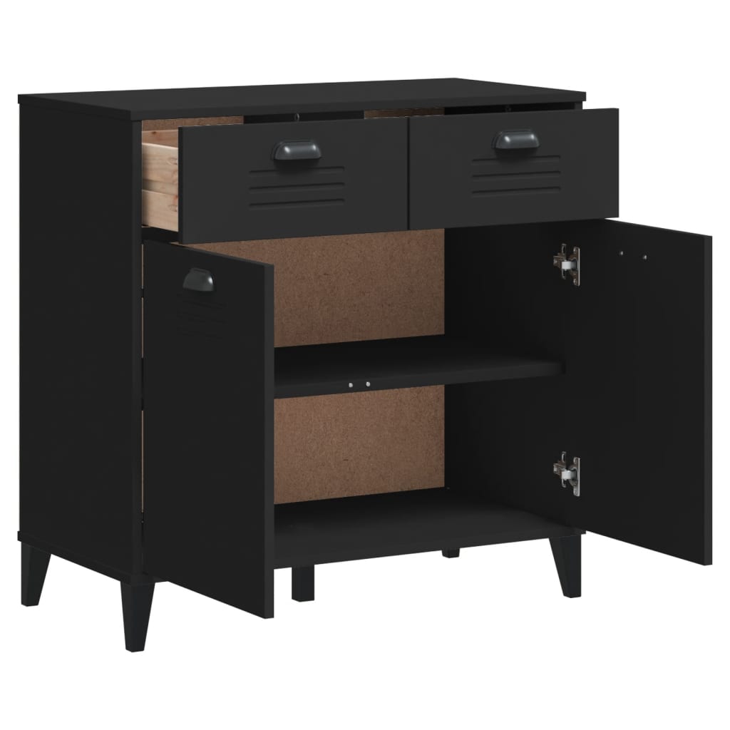 Sideboard Viken 80X40X80 Cm Engineered Wood black anthracite white plastic