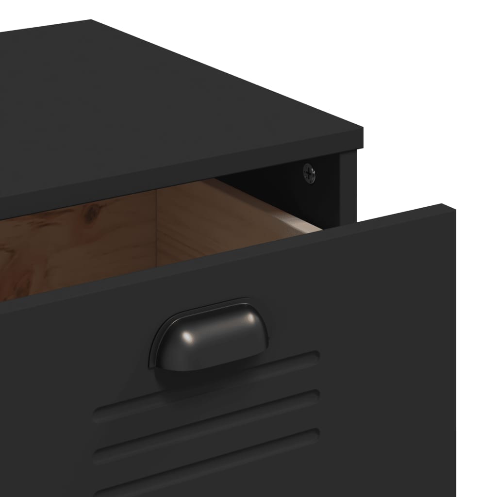 Sideboard Viken 80X40X80 Cm Engineered Wood black anthracite white plastic