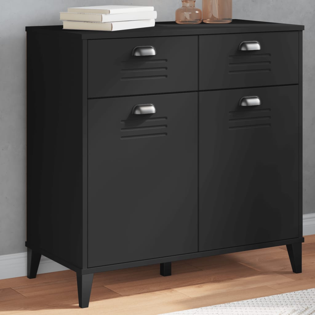Sideboard Viken 80X40X80 Cm Engineered Wood black anthracite white plastic