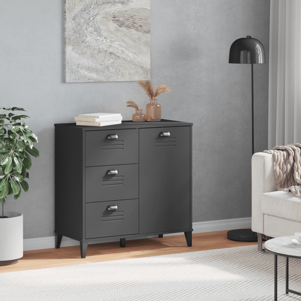 Sideboard Viken Grey 80X40X80 Cm Engineered Wood