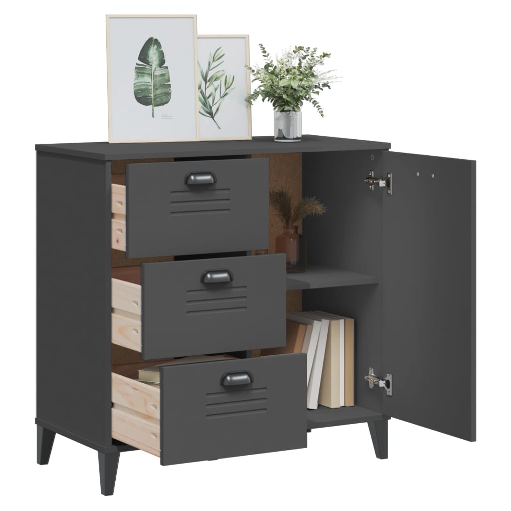 Sideboard Viken Grey 80X40X80 Cm Engineered Wood