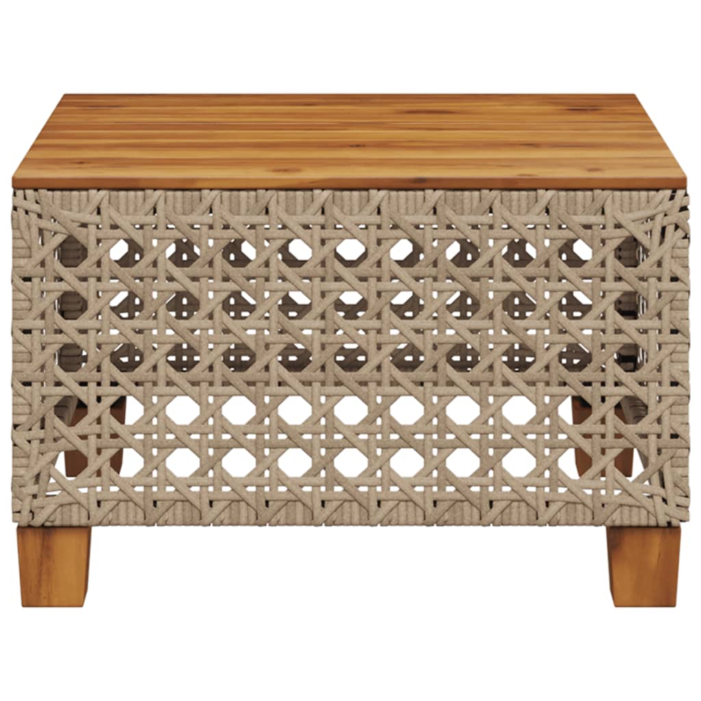 Garden Table 55X55X36 Cm Poly Rattan Acacia Wood