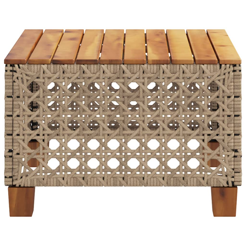 Garden Table 55X55X36 Cm Poly Rattan Acacia Wood