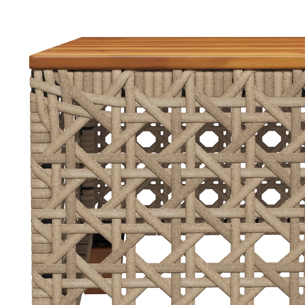 Garden Table 55X55X36 Cm Poly Rattan Acacia Wood