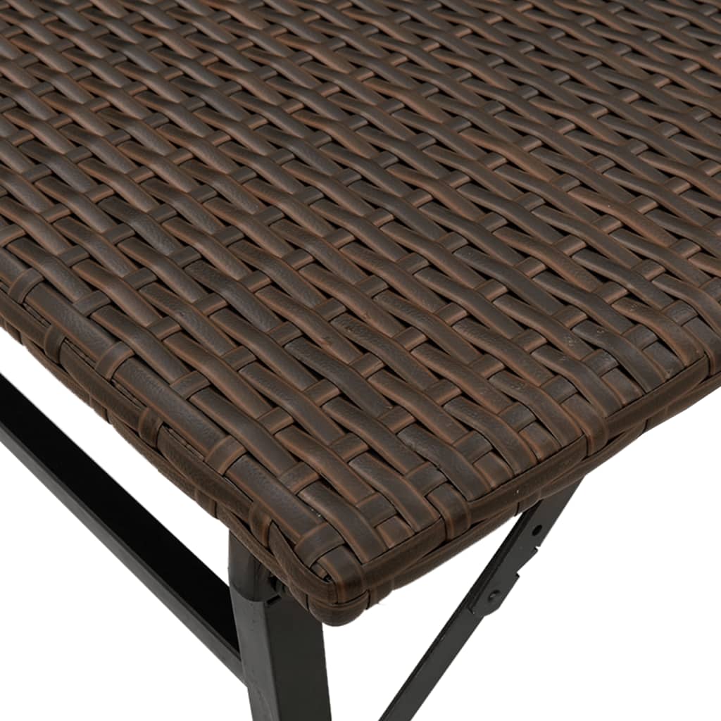 5 Piece Garden Dining Set Foldable Poly Rattan