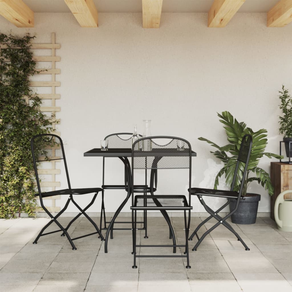 9 Piece Garden Dining Set Anthracite Metal Mesh