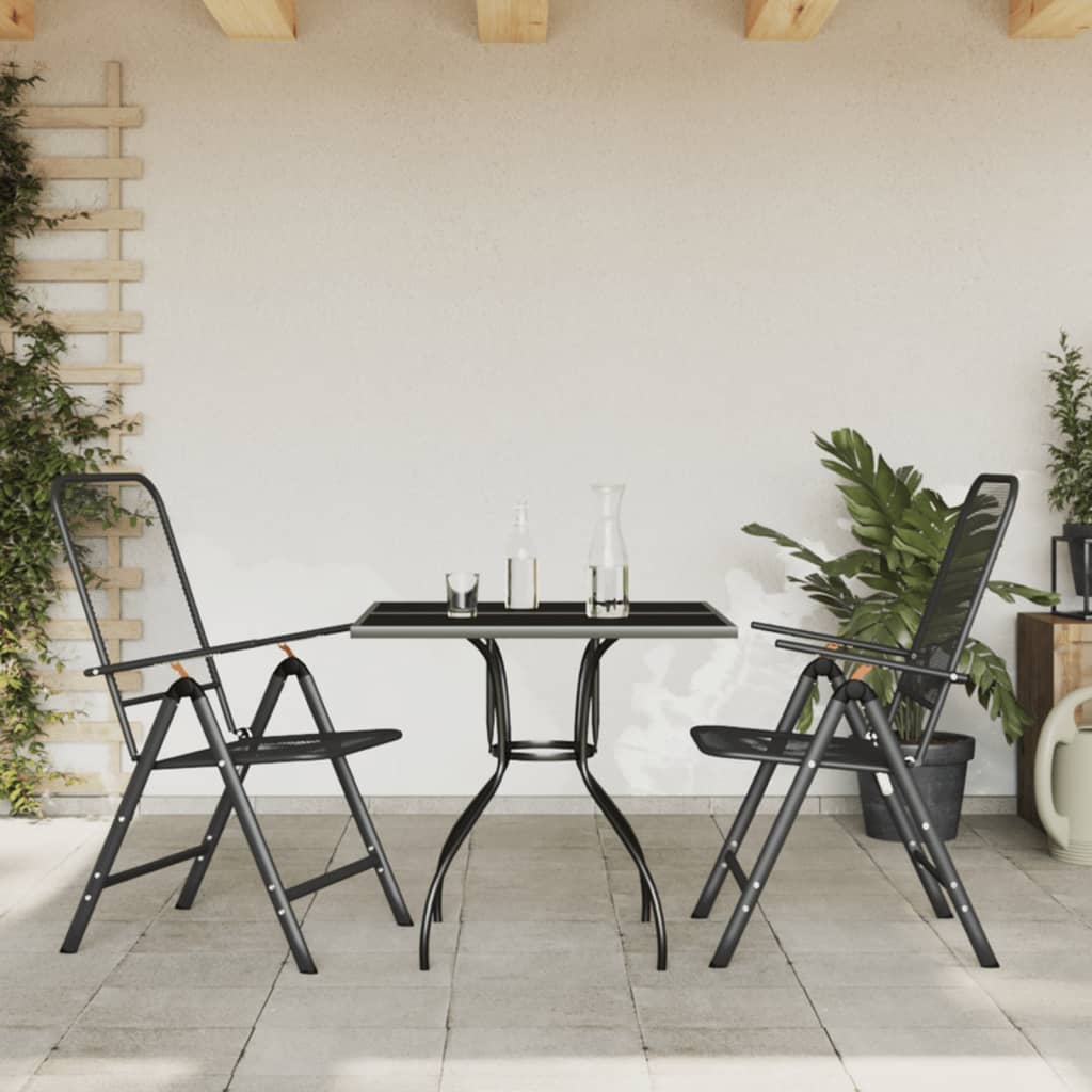 5 Piece Garden Dining Set Anthracite Metal Mesh