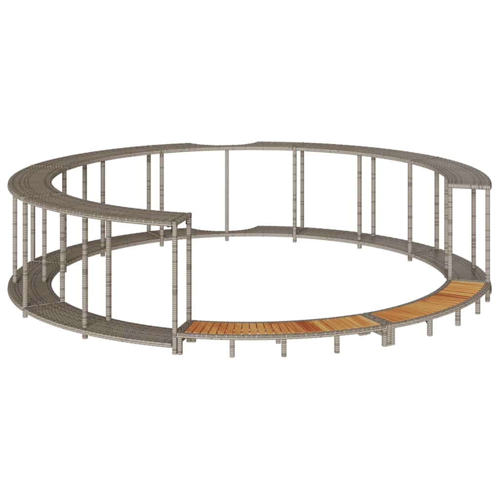 Hot Tub Surround With Storage And Wooden Step Poly Rattan