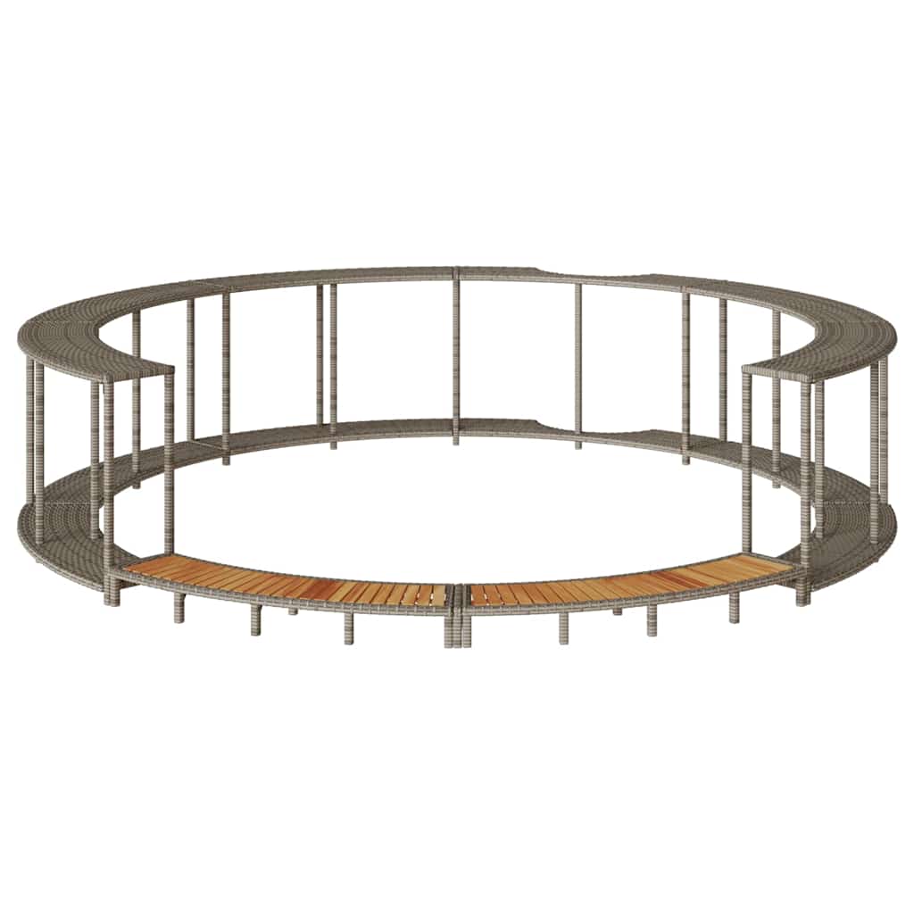 Hot Tub Surround With Storage And Wooden Step Poly Rattan