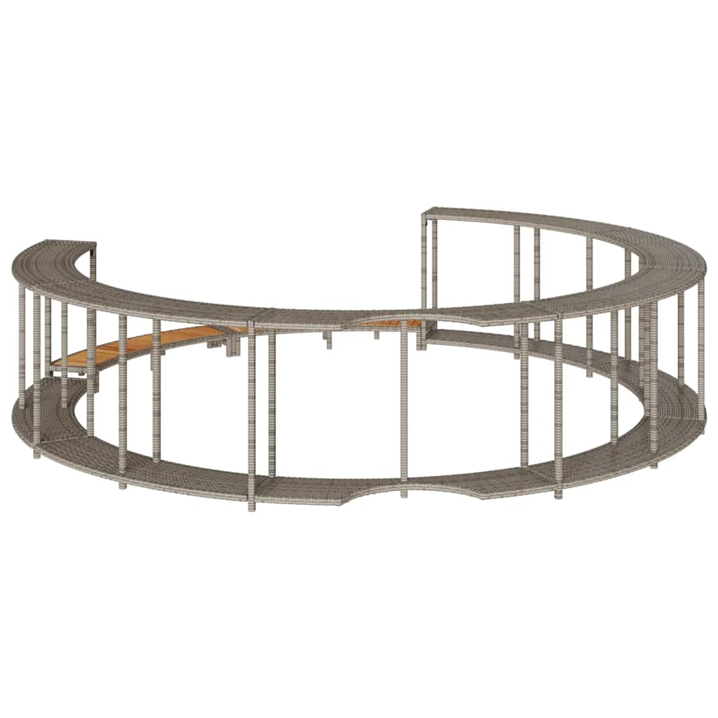 Hot Tub Surround With Storage And Wooden Step Poly Rattan