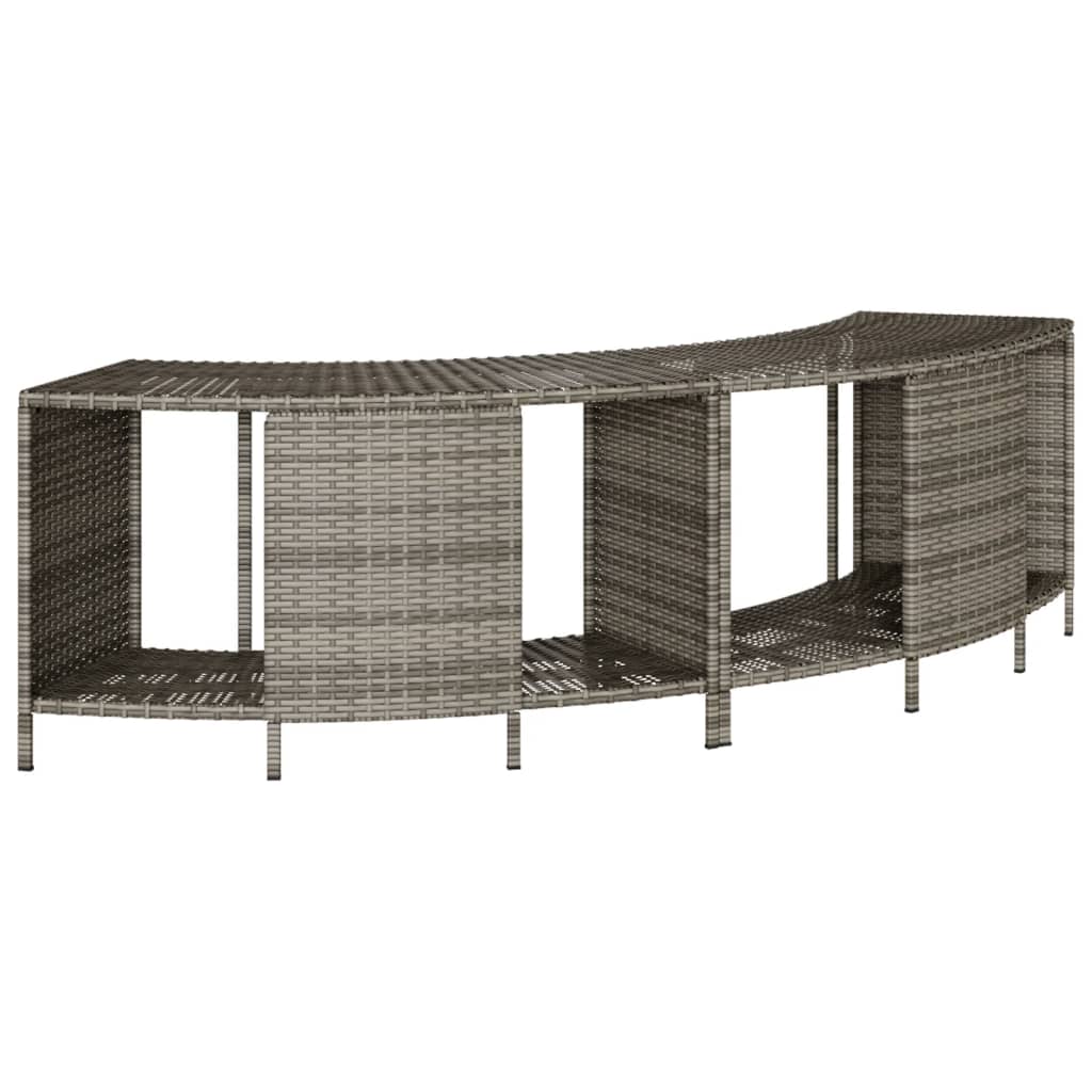 Pool & Spa Accessories Storage Shelves Hot Tub 2 Pcs Poly Rattan black grey 112