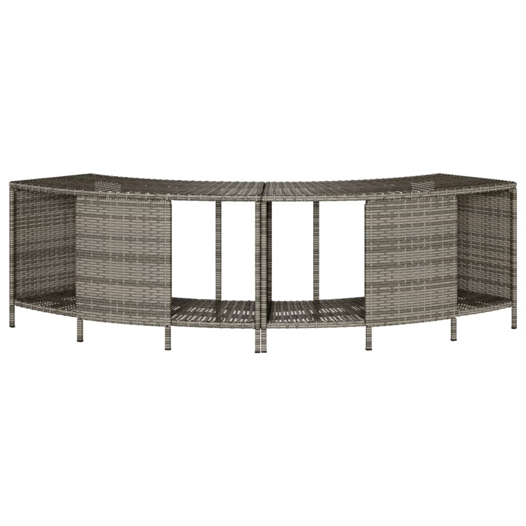 Pool & Spa Accessories Storage Shelves Hot Tub 2 Pcs Poly Rattan black grey 112