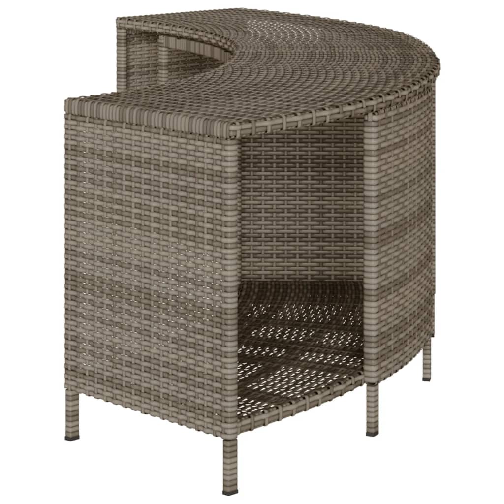 Pool & Spa Accessories Storage Shelves Hot Tub 2 Pcs Poly Rattan black grey 112