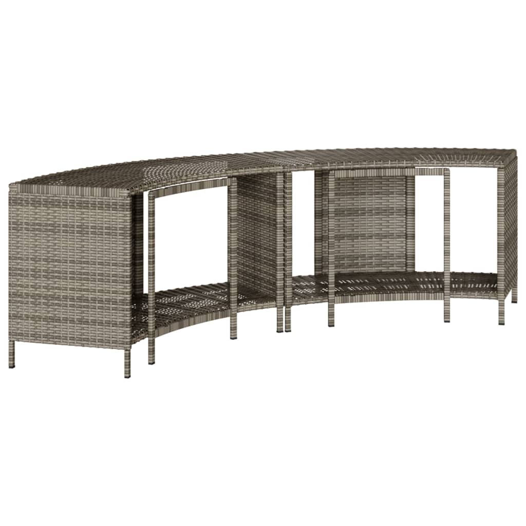 Pool & Spa Accessories Storage Shelves Hot Tub 2 Pcs Poly Rattan black grey 112