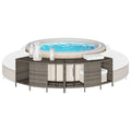 Pool & Spa Accessories Storage Shelves Hot Tub 2 Pcs Poly Rattan black grey 112