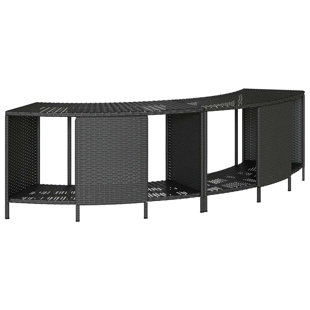 Pool & Spa Accessories Storage Shelves Hot Tub 2 Pcs Poly Rattan black grey 112