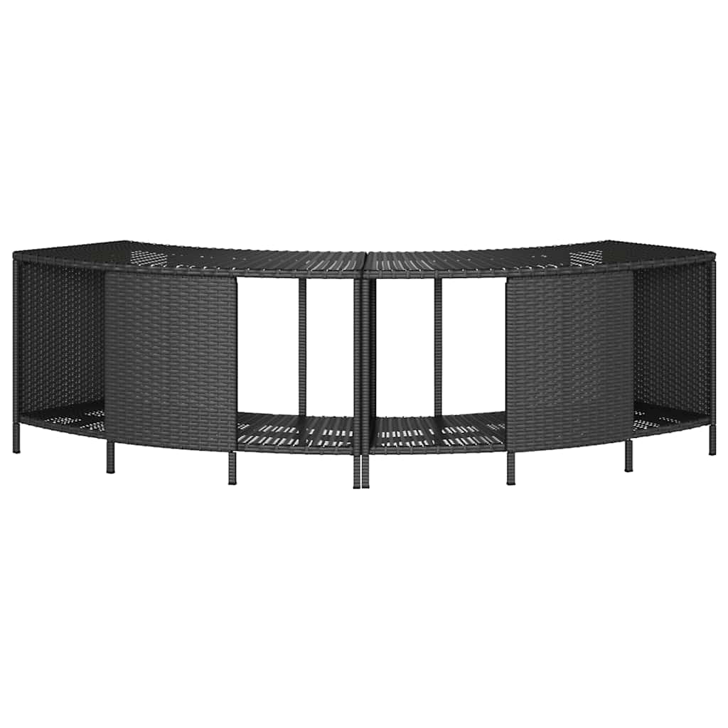 Pool & Spa Accessories Storage Shelves Hot Tub 2 Pcs Poly Rattan black grey 112