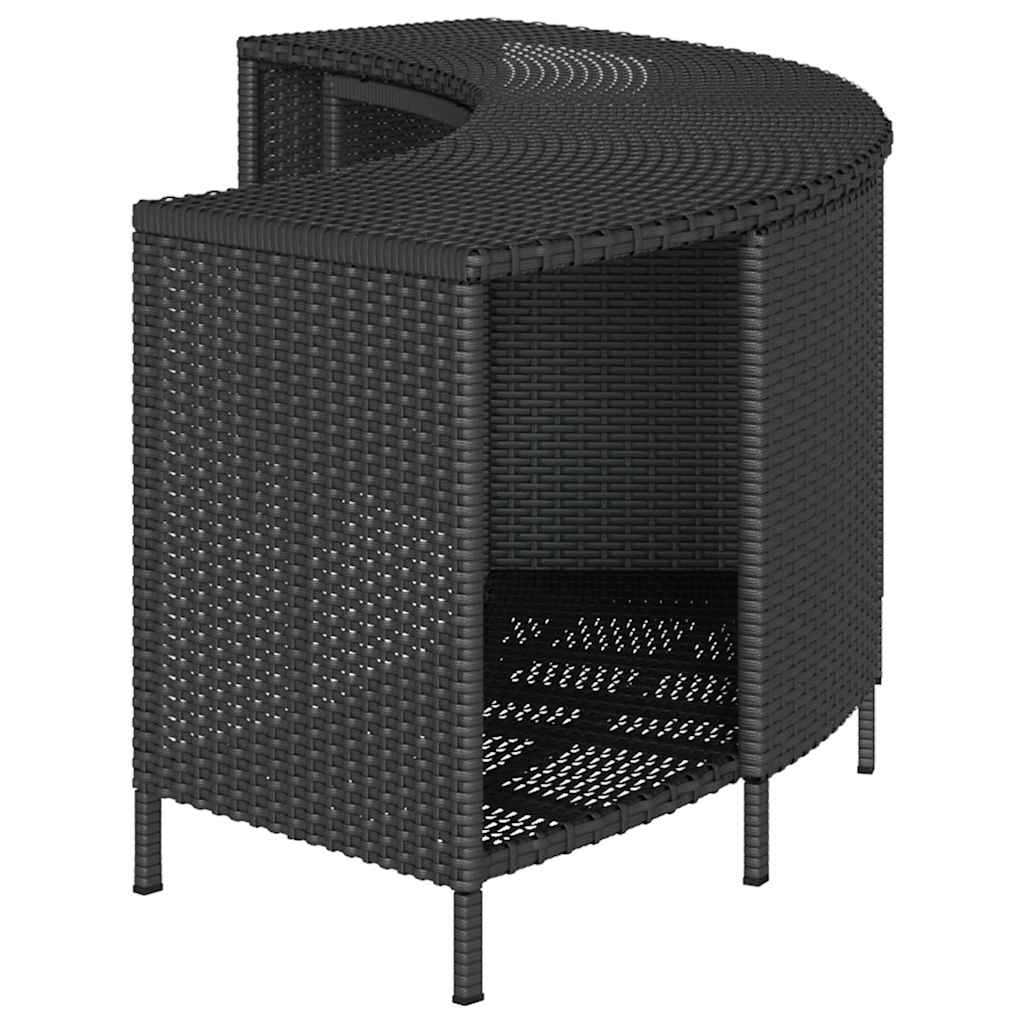 Pool & Spa Accessories Storage Shelves Hot Tub 2 Pcs Poly Rattan black grey 112
