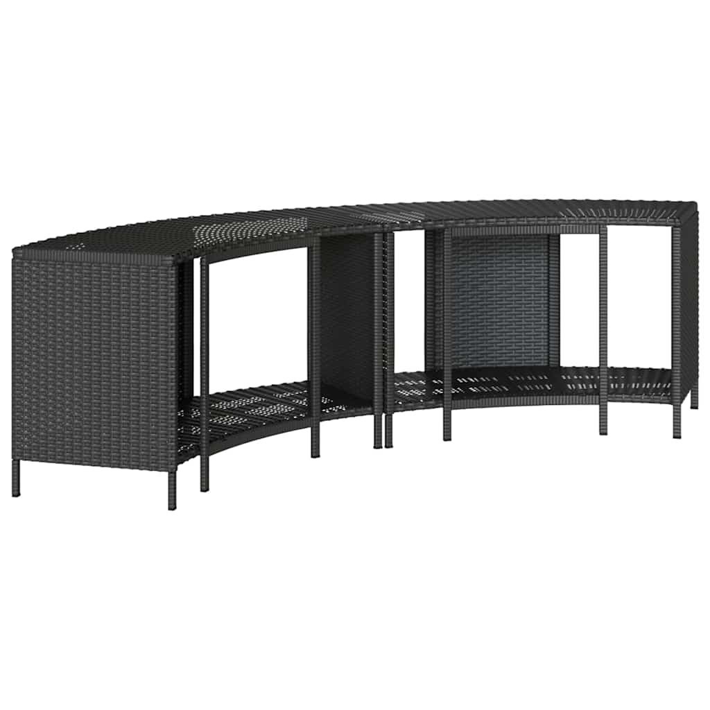 Pool & Spa Accessories Storage Shelves Hot Tub 2 Pcs Poly Rattan black grey 112