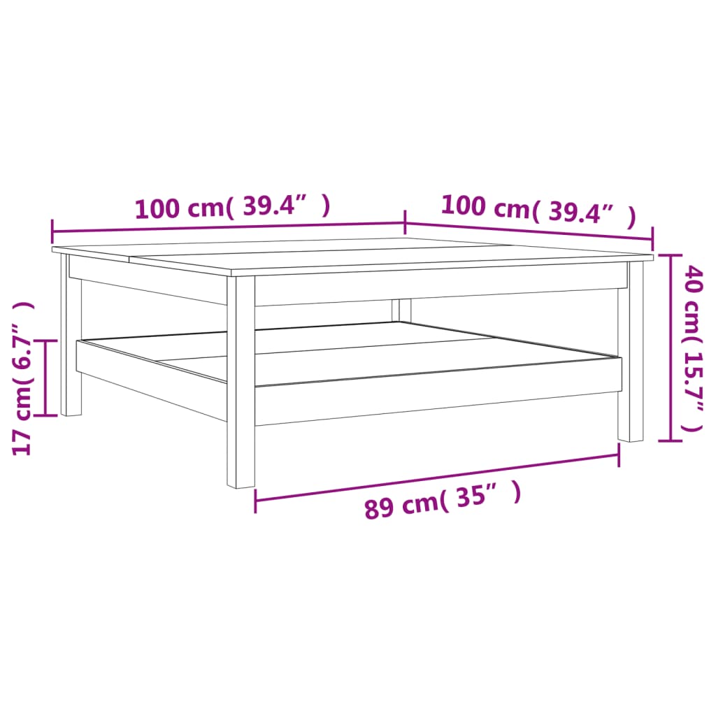 Coffee Table Wax Solid Wood Pine