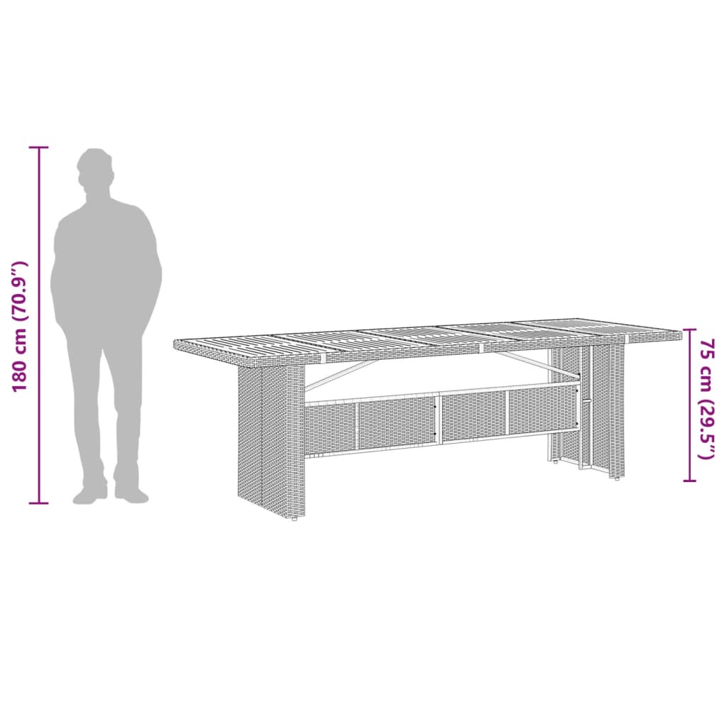 Garden Table With Top Poly Rattan