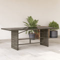 Garden Table With Wood Top 190X80X75 Cm Poly Rattan