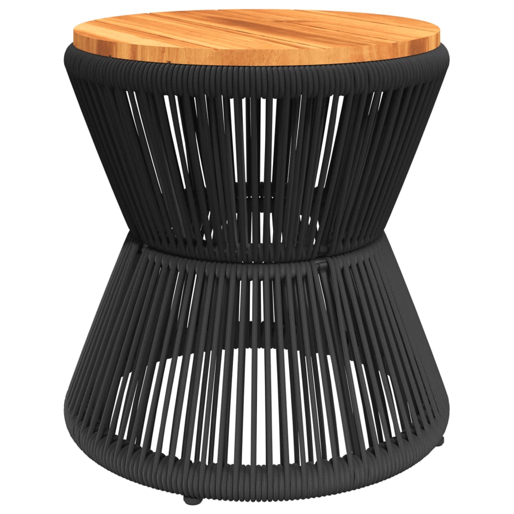 Coffee Table With Wire Base Black Ø 45X44 Cm Solid Wood Acacia