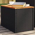 Garden Side Tables 2Pcs 55X34X37Cm Poly Rattan Solid Wood