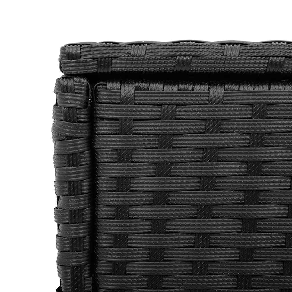 Outdoor Table Garden Side Wooden Top 58X27.5X55 Cm Poly Rattan Grey Brown Black