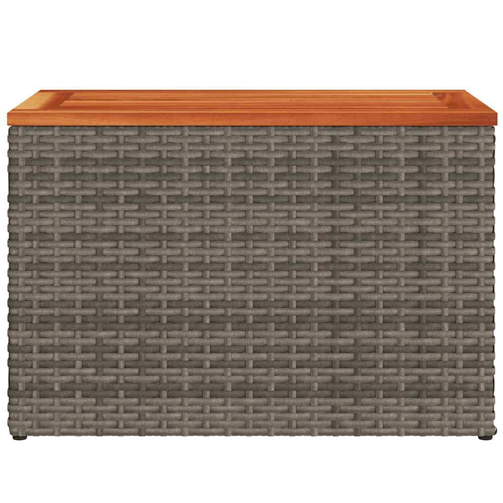 Garden Side Tables 2Pcs 55X34X37Cm Poly Rattan Solid Wood