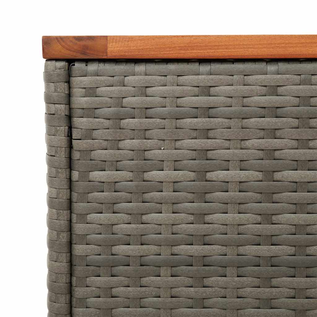 Garden Side Tables 2Pcs 55X34X37Cm Poly Rattan Solid Wood