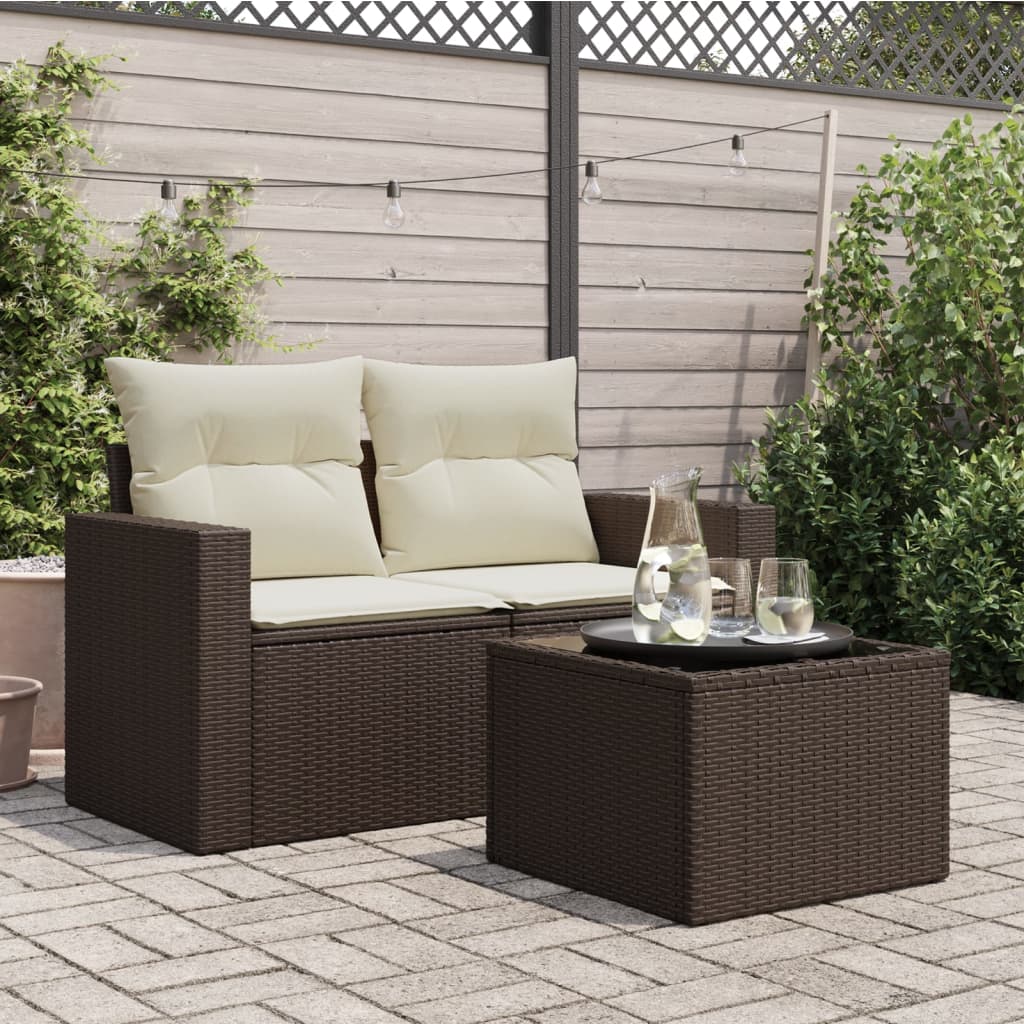 Garden Table With Top 55X55X37 Cm Poly Rattan