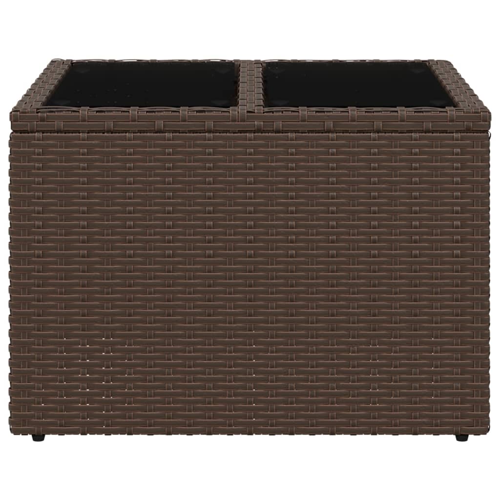 Garden Table With Top 55X55X37 Cm Poly Rattan