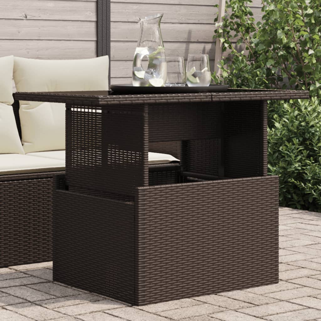 Garden Table With Top 100X55X73 Cm Poly Rattan