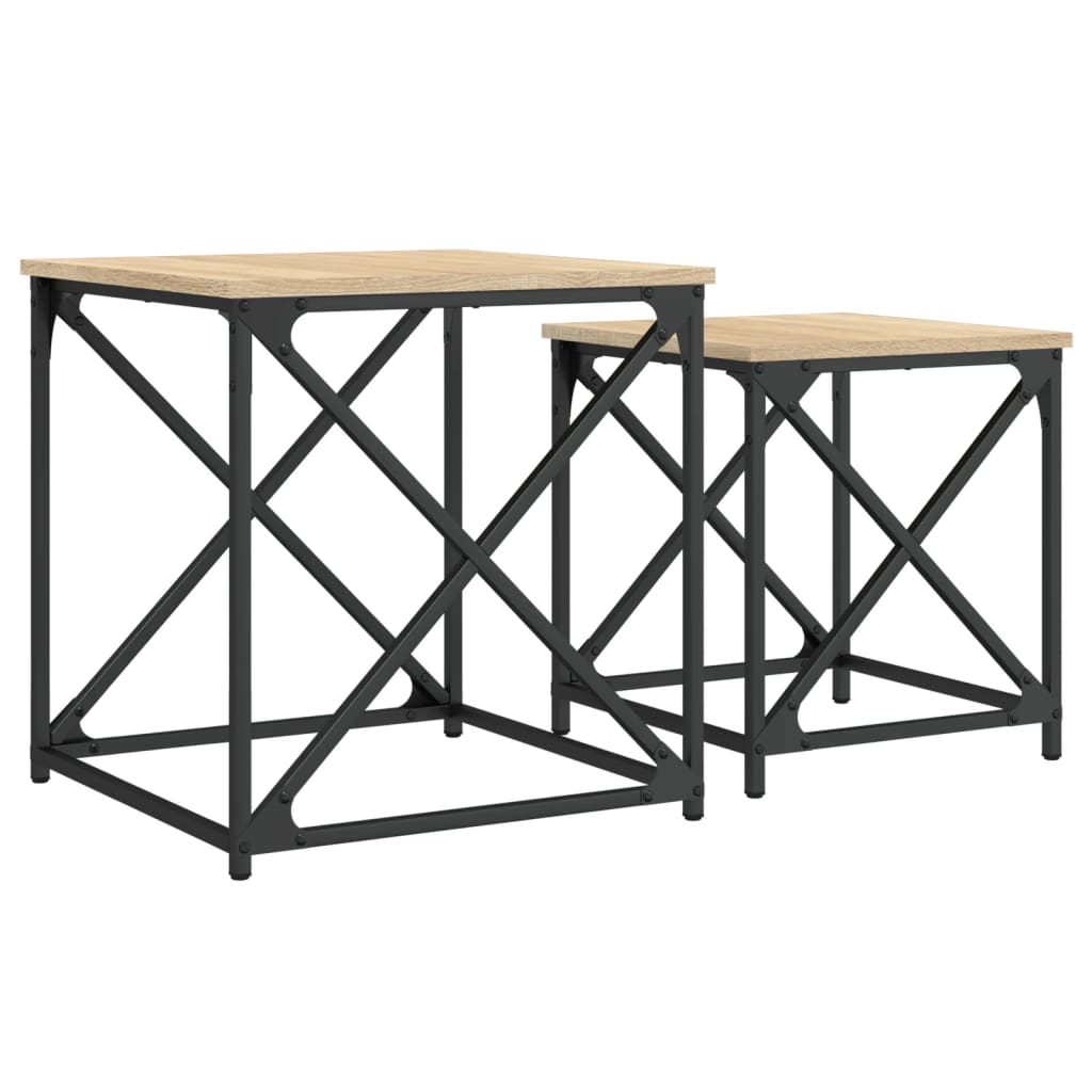 Nesting Coffee Tables 2 Pcs Engineered Wood