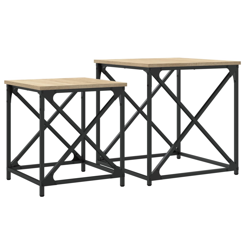 Nesting Coffee Tables 2 Pcs Engineered Wood