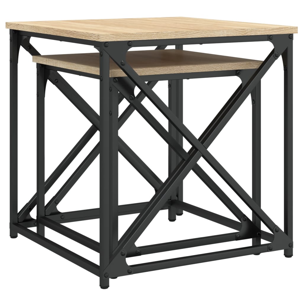 Nesting Coffee Tables 2 Pcs Engineered Wood