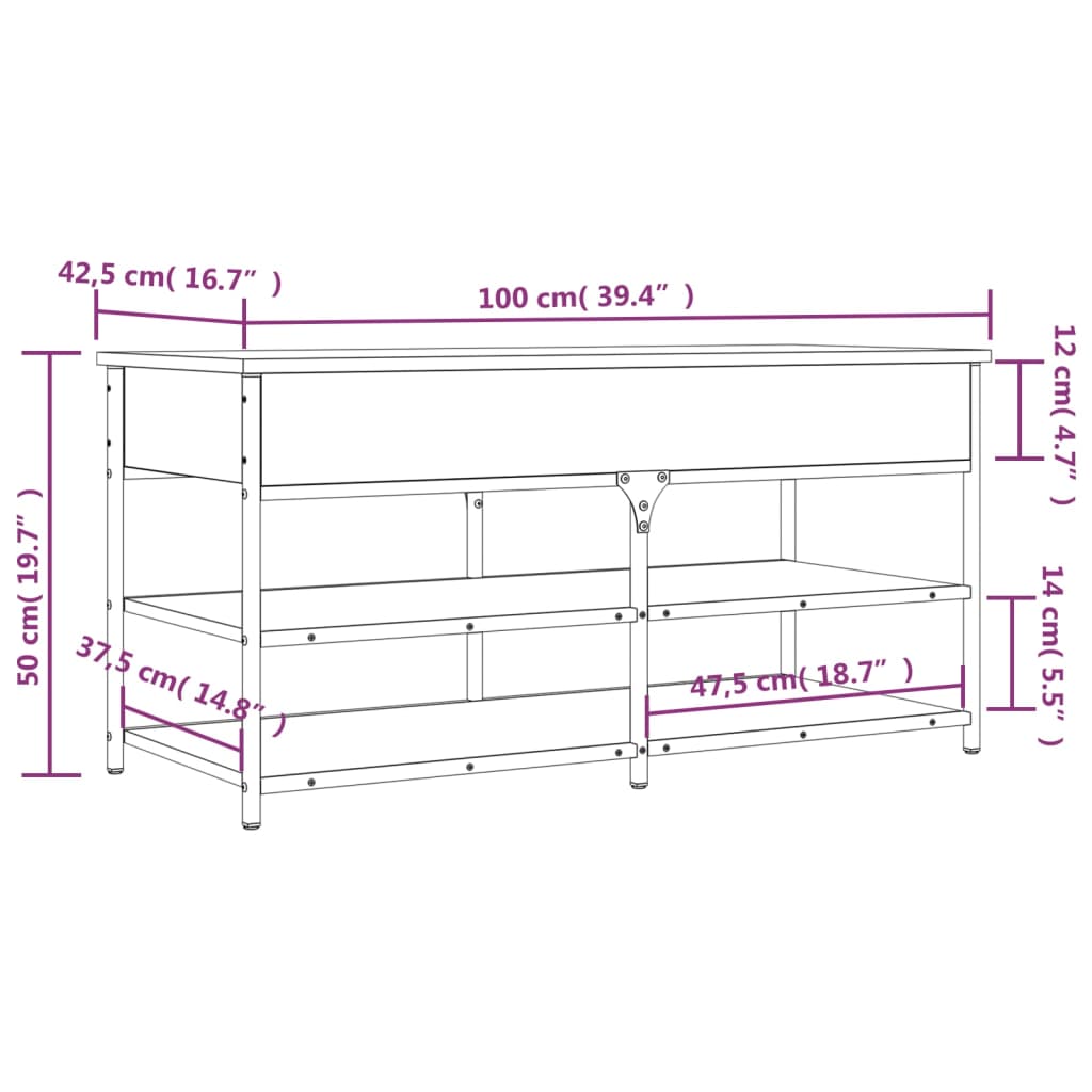 Shoe Bench Engineered Wood