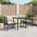 3 Piece Garden Dining Set With Cushions Poly Rattan