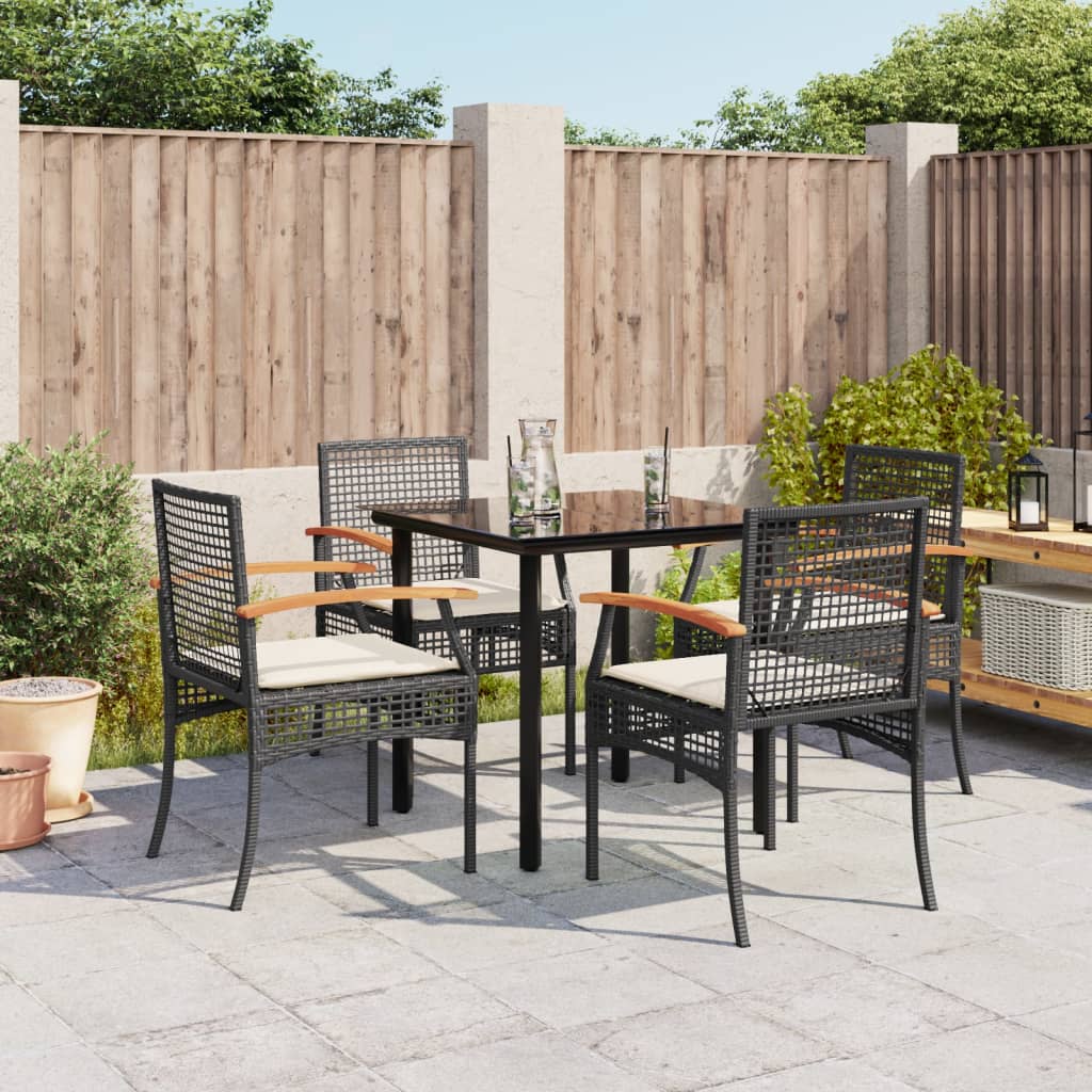 3 Piece Garden Dining Set With Cushions Poly Rattan