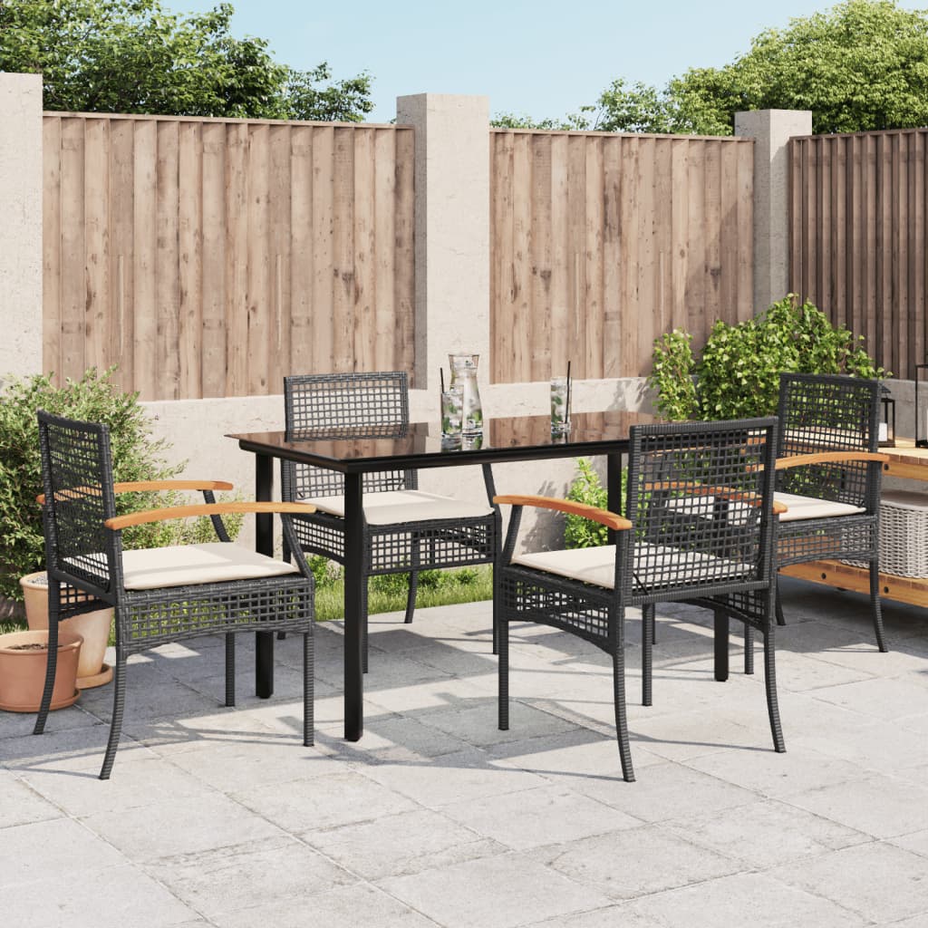 3 Piece Garden Dining Set With Cushions Poly Rattan
