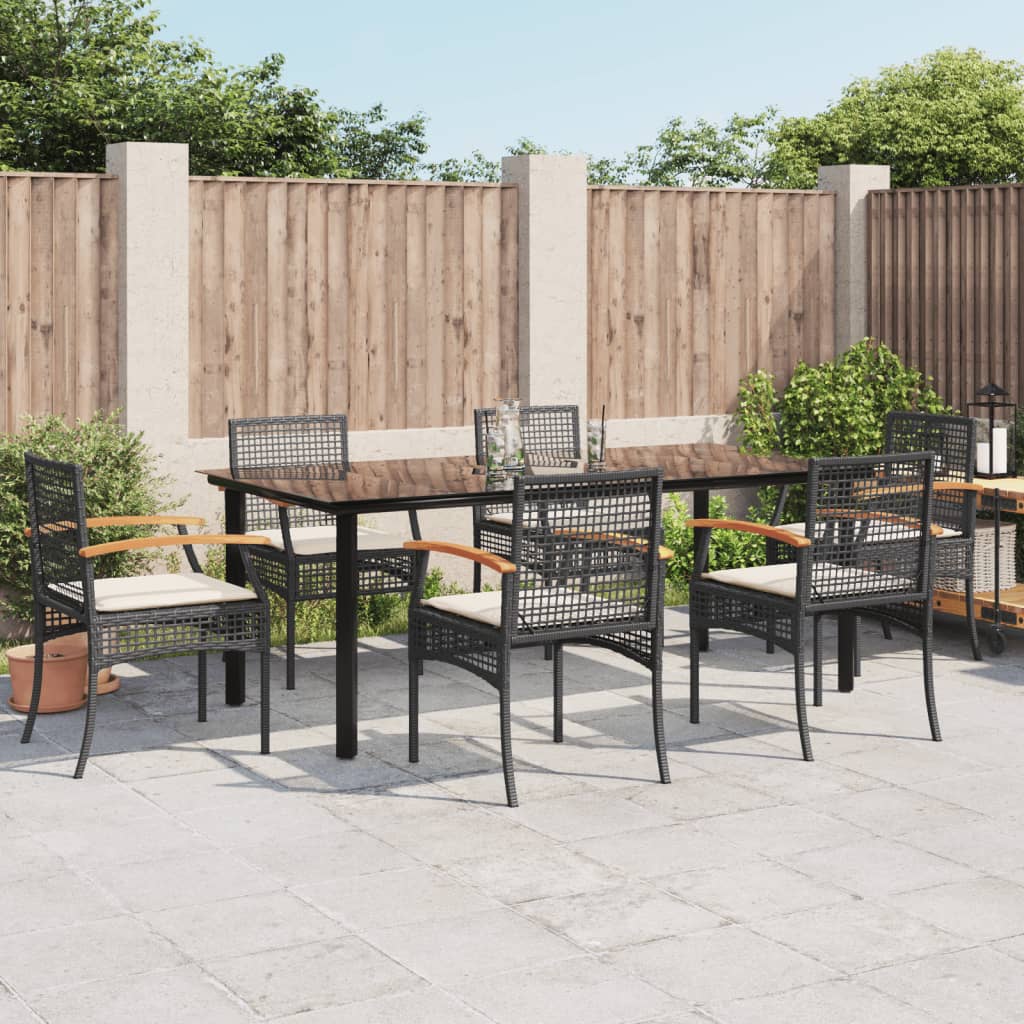 3 Piece Garden Dining Set With Cushions Poly Rattan