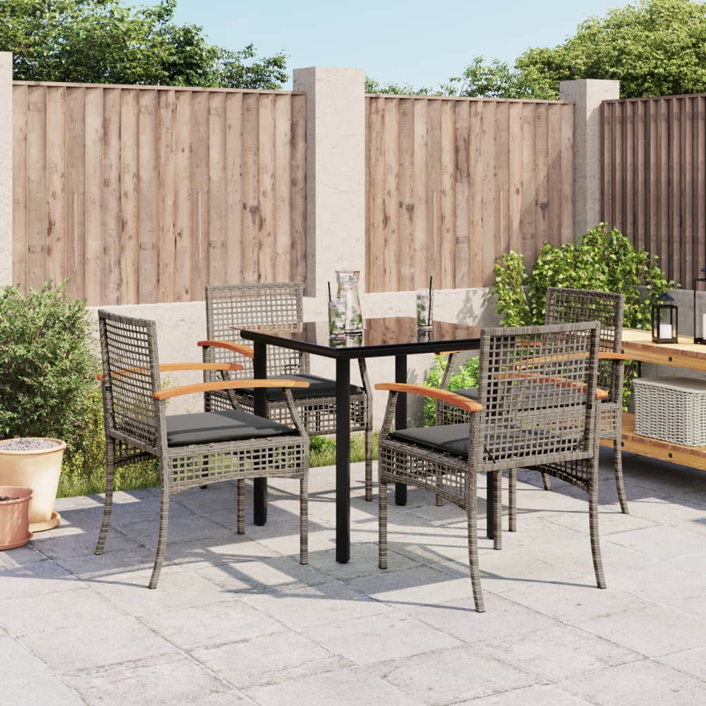 3 Piece Garden Dining Set With Cushions Poly Rattan